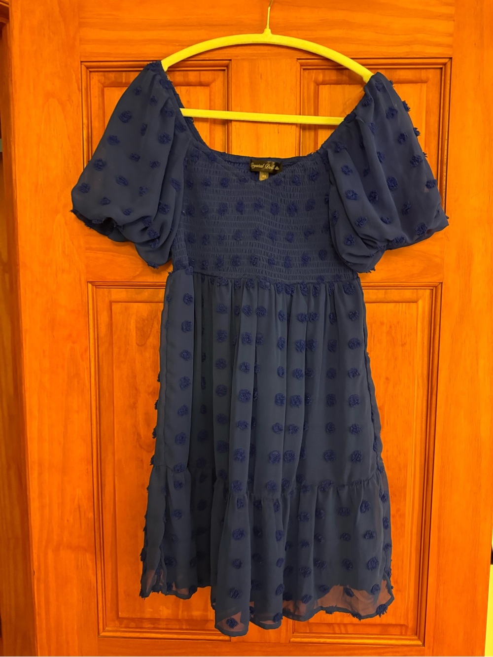 Crystal Doll Royal Blue Smocked Top